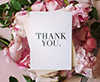 Thank you with-pink roses